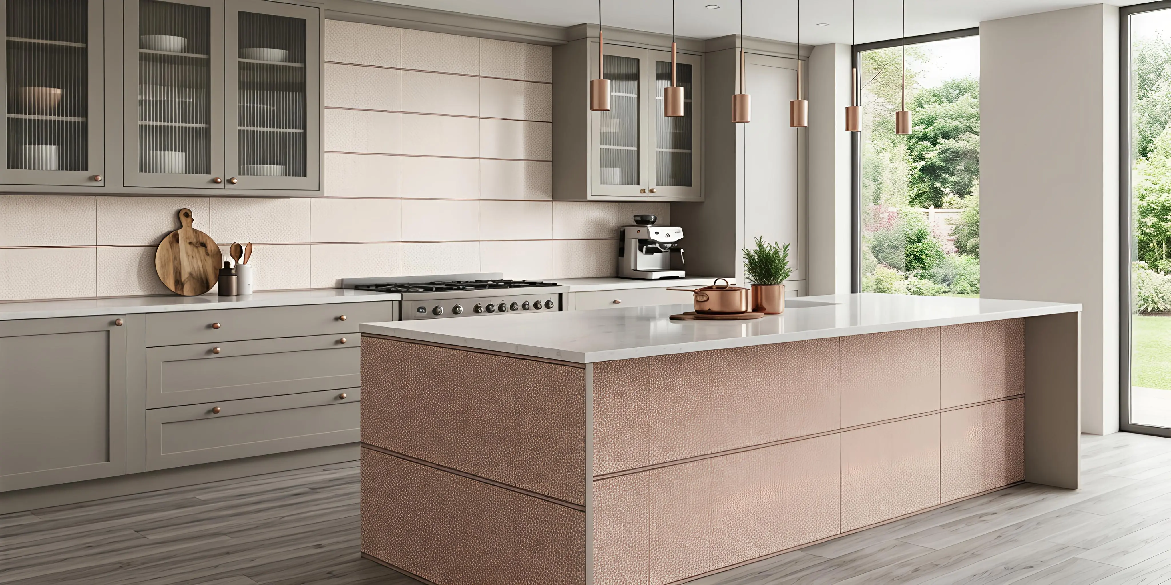 Floral Highlighter Kitchen Wall Tiles